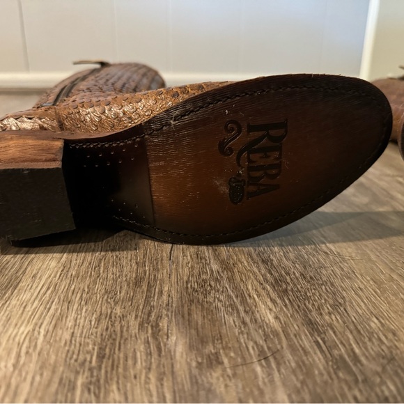 Reba by Justin Boots Brown Leather McAlester Western Boot size 8.5 B - Picture 5 of 6